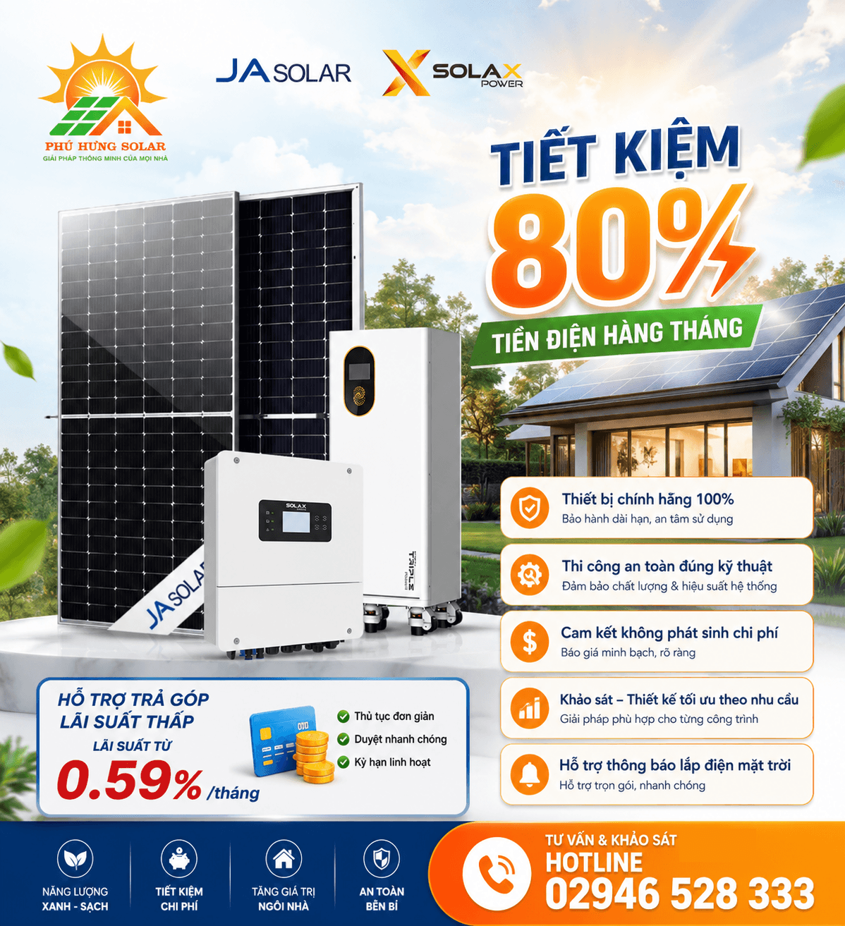 GÓI COMBO ĐIỆN MẶT TRỜI LƯU TRỮ 16kW SOLAX